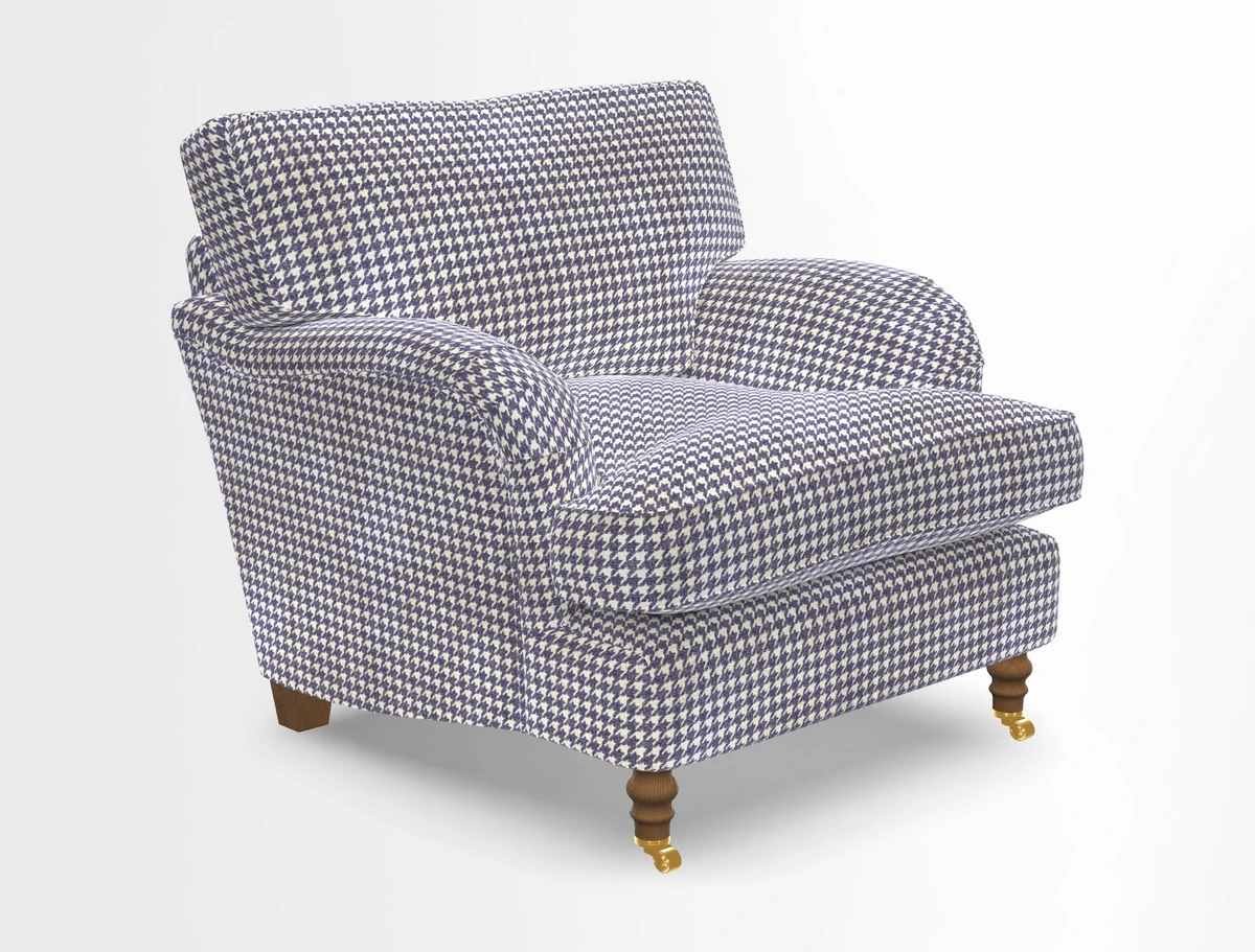 Alwinton chair in Linwood Tango Velvet Sapphire