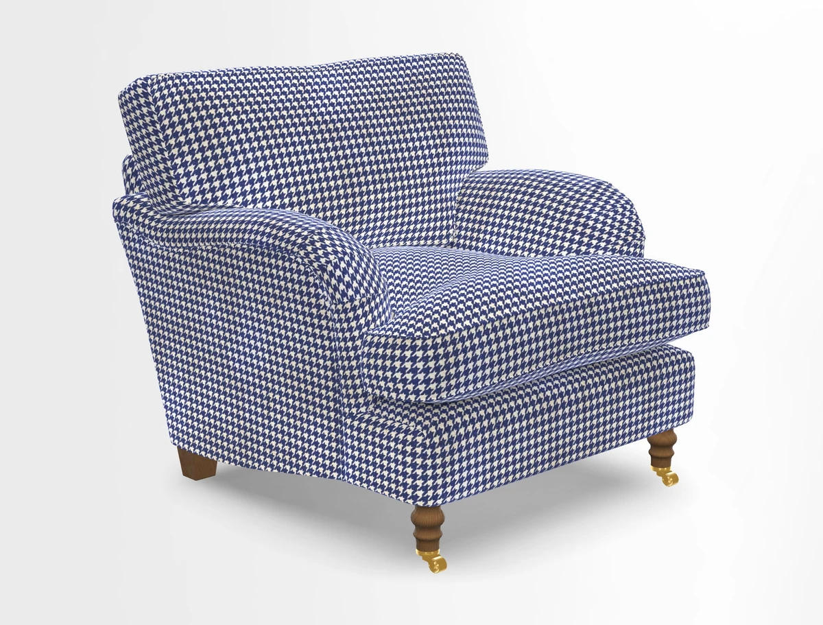 Alwinton chair in Linwood Tango Velvet Sapphire