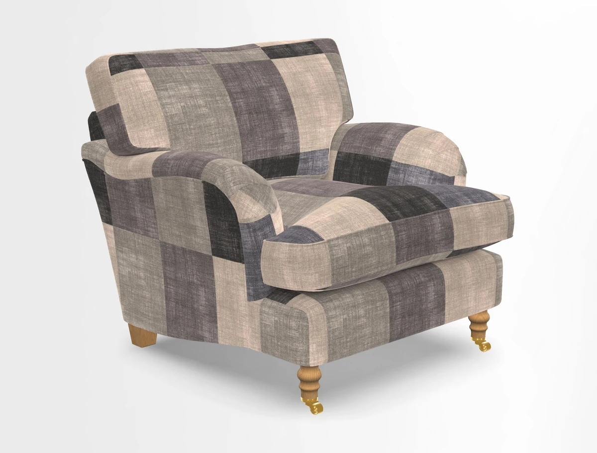 Alwinton chair in Linwood Tango Velvet Sapphire