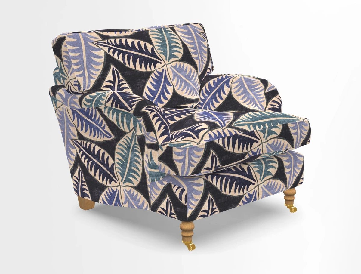 Alwinton chair in Linwood Tango Velvet Sapphire