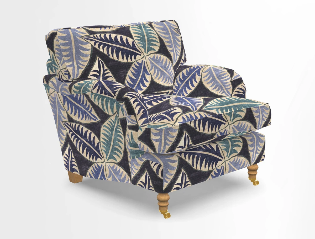 Alwinton chair in Linwood Tango Velvet Sapphire