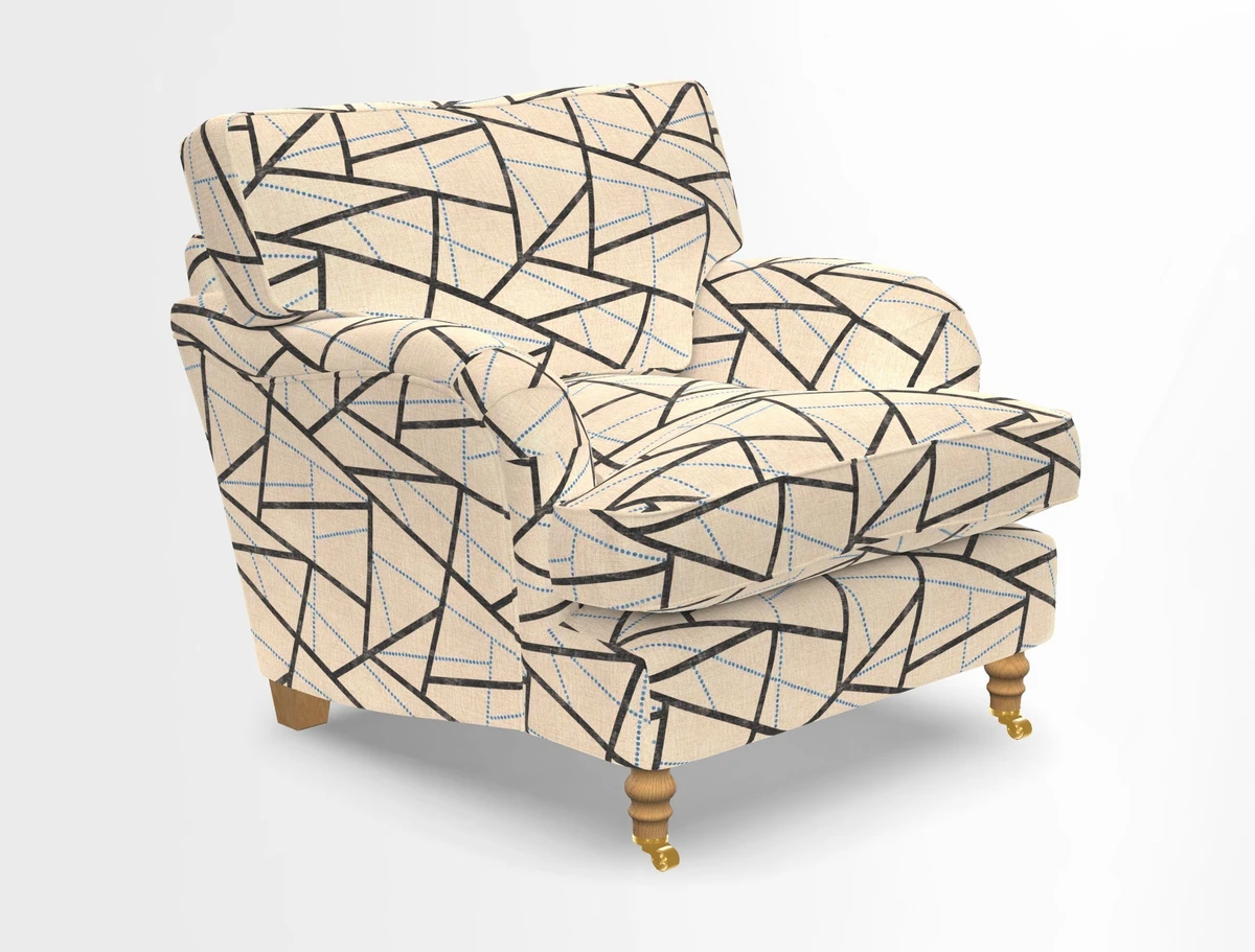 Alwinton chair in Linwood Tango Velvet Sapphire