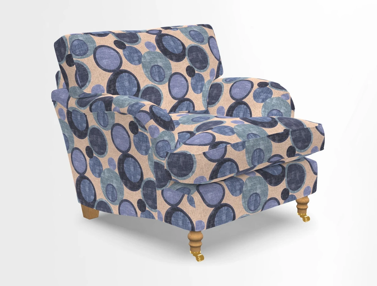 Alwinton chair in Linwood Tango Velvet Sapphire