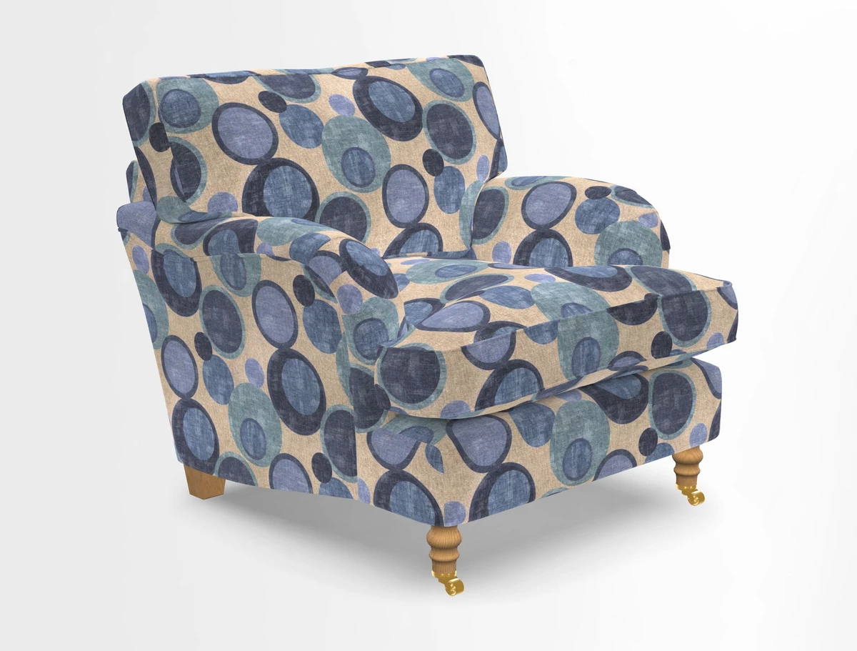 Alwinton chair in Linwood Tango Velvet Sapphire