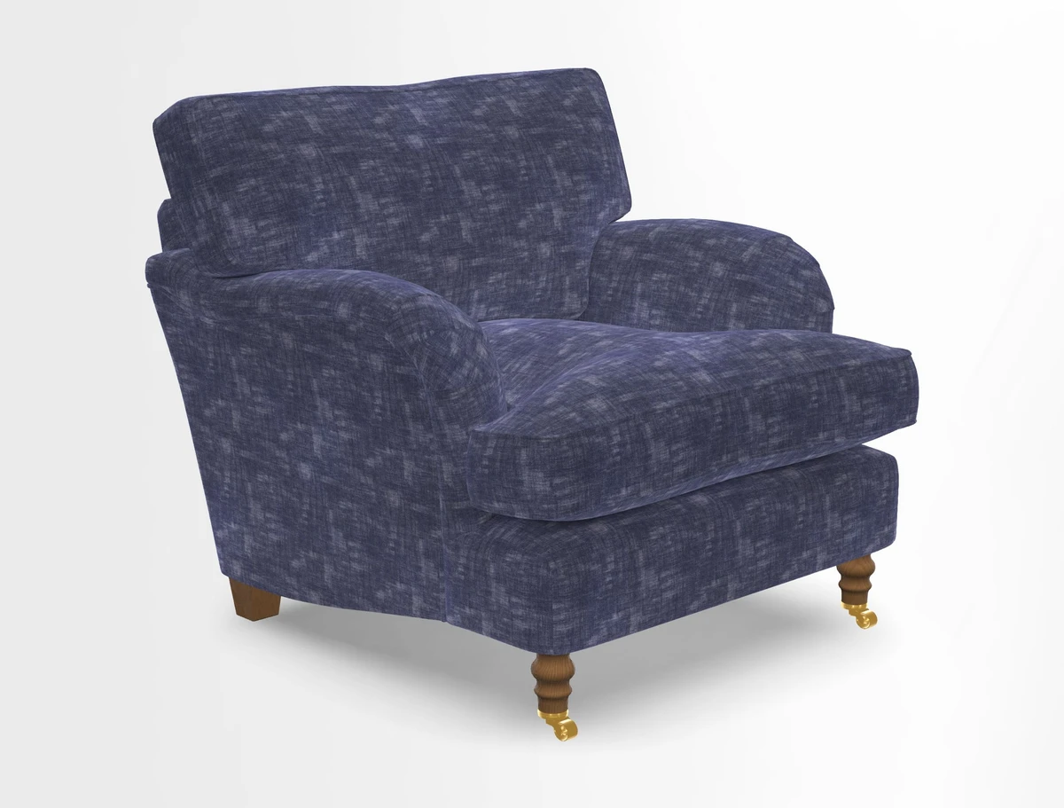 Alwinton chair in Linwood Tango Velvet Sapphire