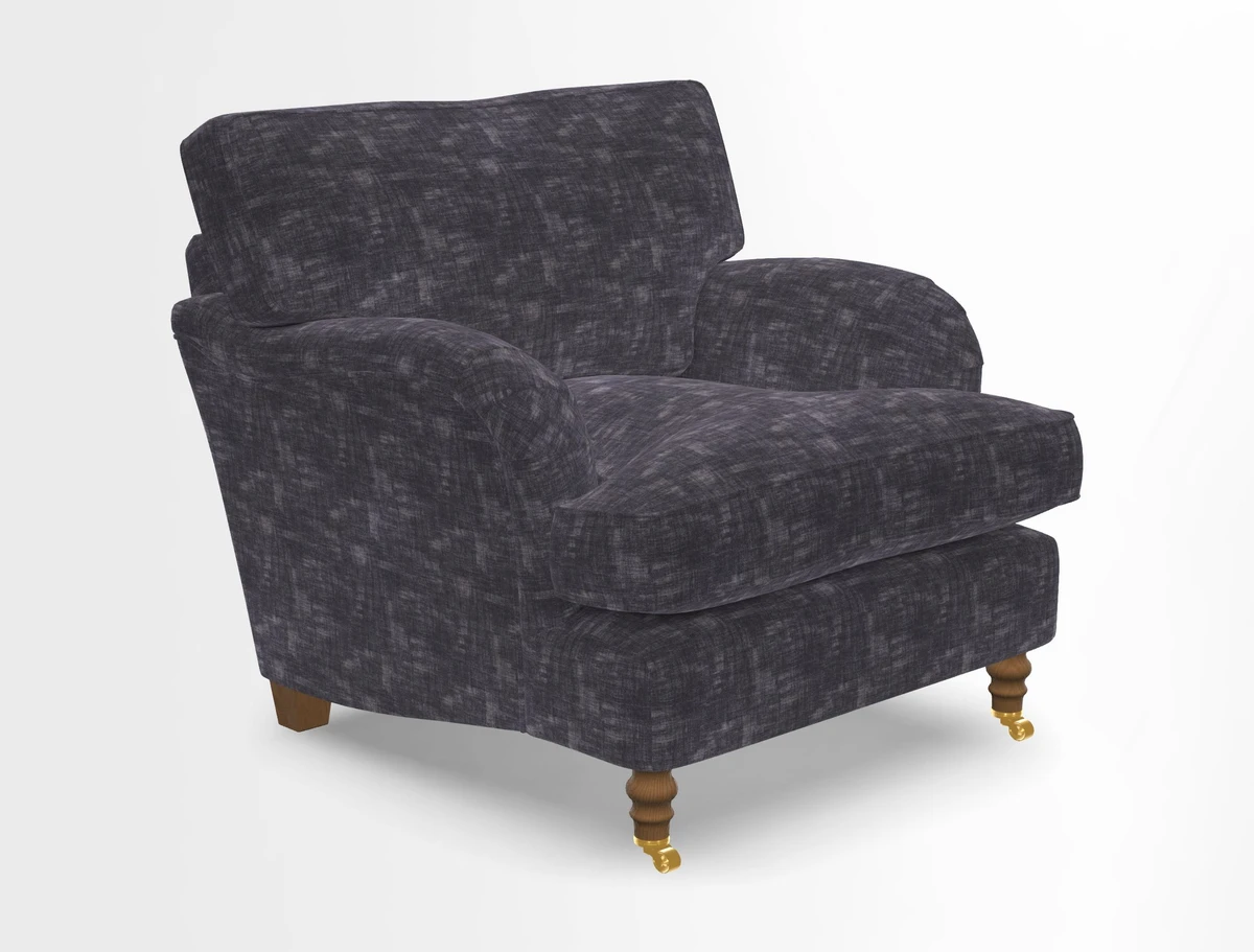 Alwinton chair in Linwood Tango Velvet Sapphire