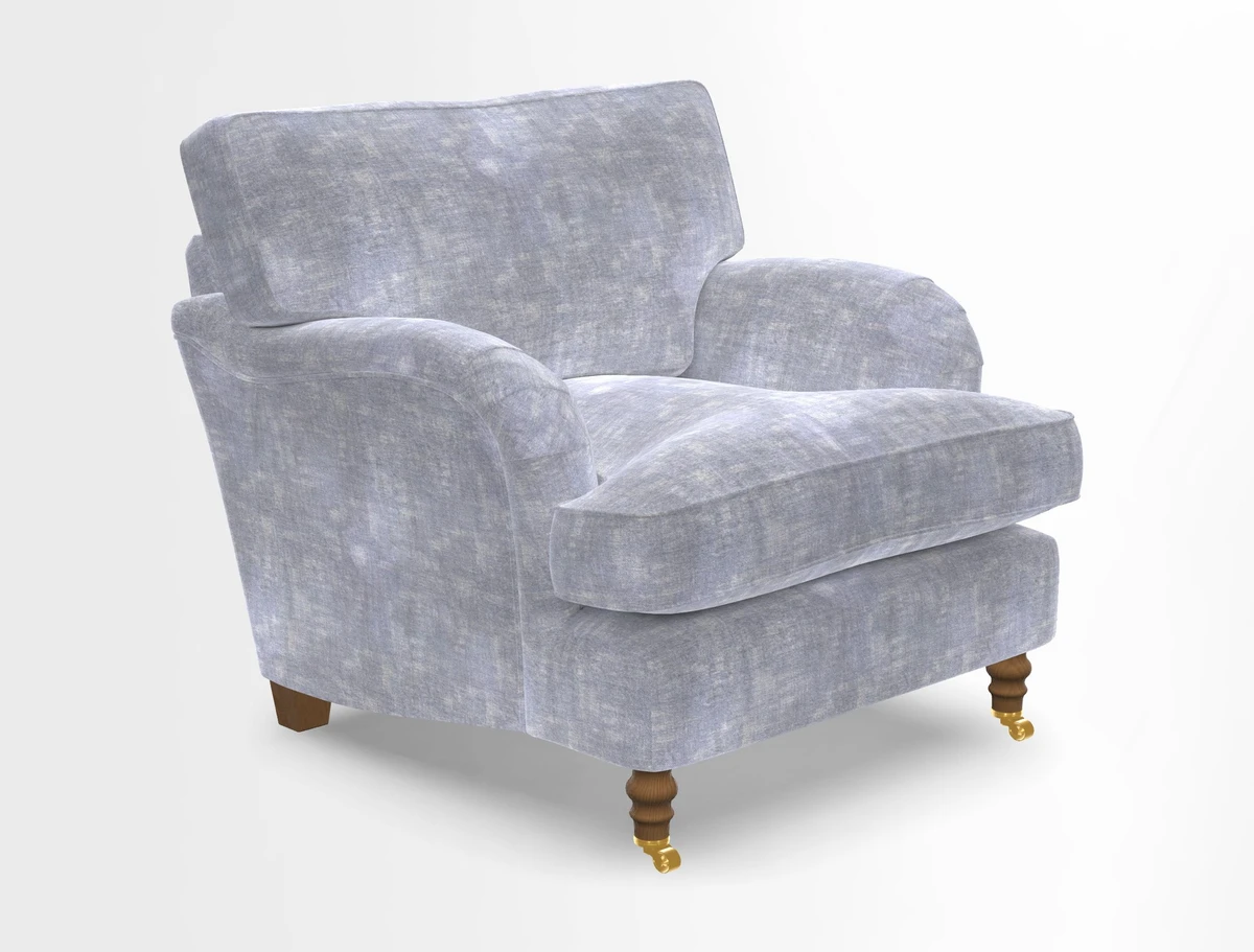 Alwinton chair in Linwood Tango Velvet Sapphire
