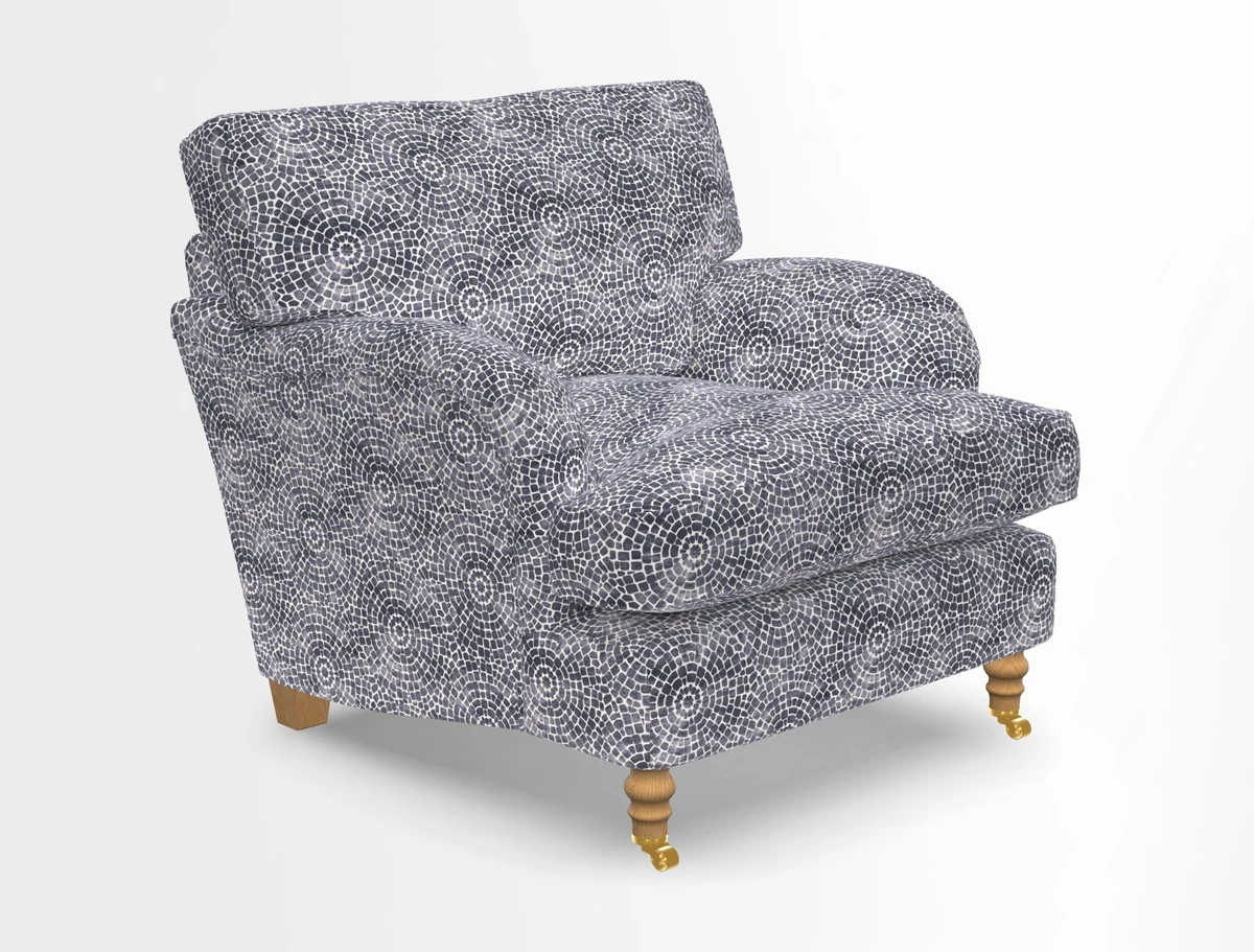 Alwinton chair in Linwood Tango Velvet Sapphire