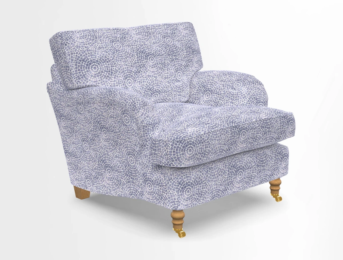 Alwinton chair in Linwood Tango Velvet Sapphire