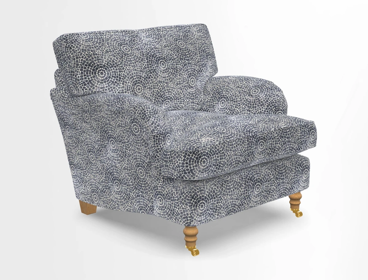 Alwinton chair in Linwood Tango Velvet Sapphire