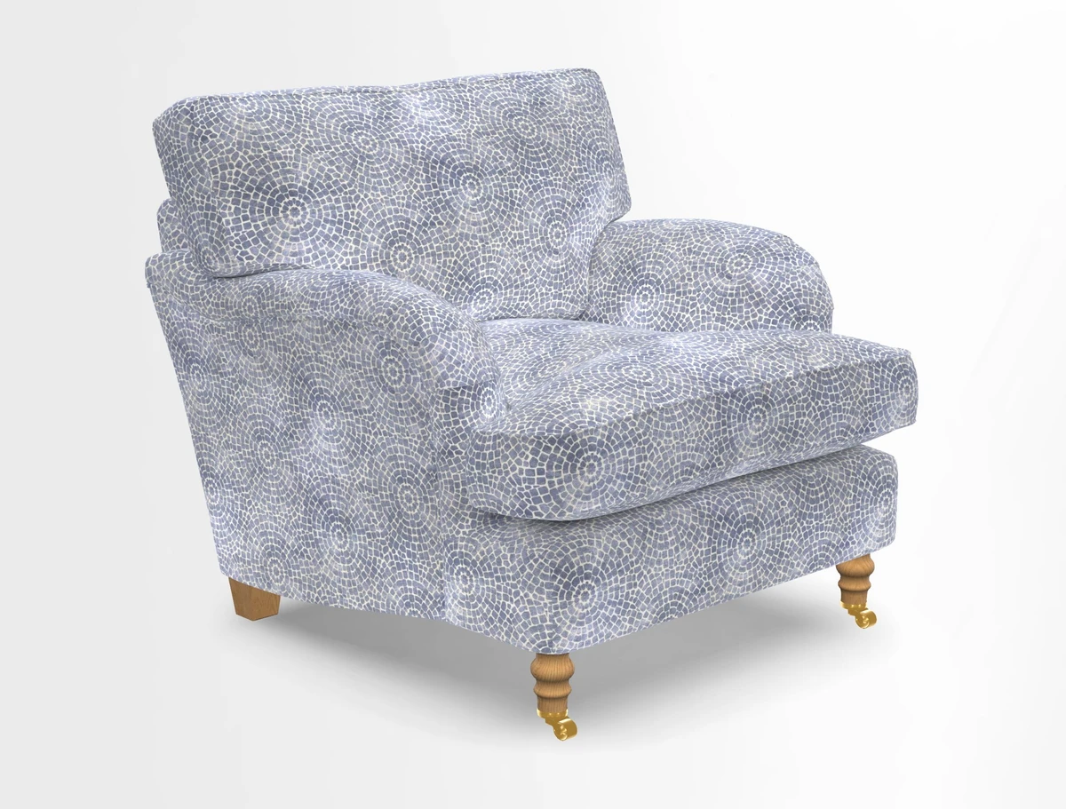 Alwinton chair in Linwood Tango Velvet Sapphire