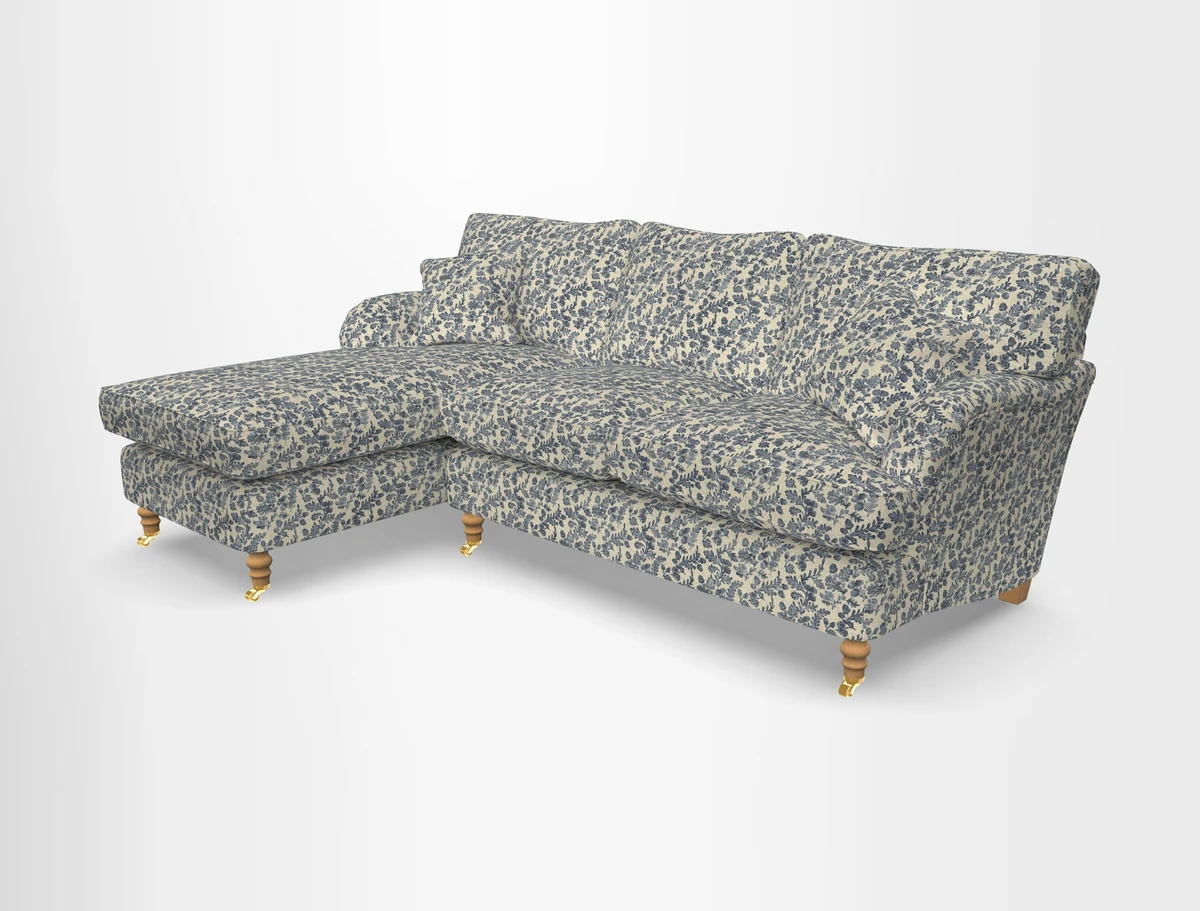 Alwinton chaise LHF in Floral Linen Lela Mystery