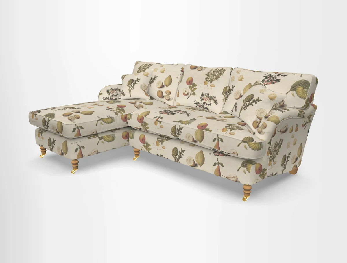 Alwinton chaise LHF in Floral Linen Lela Mystery