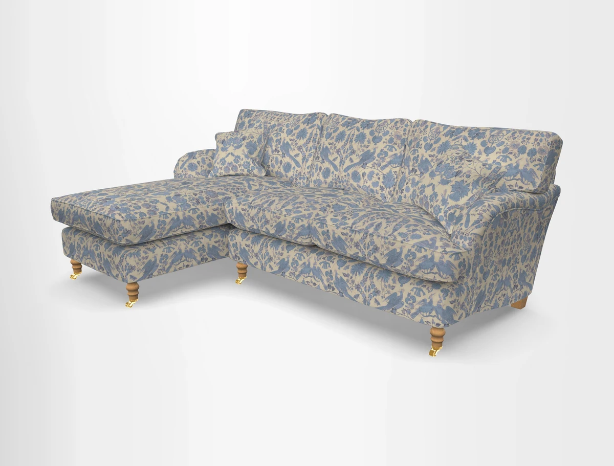 Alwinton chaise LHF in Floral Linen Lela Mystery