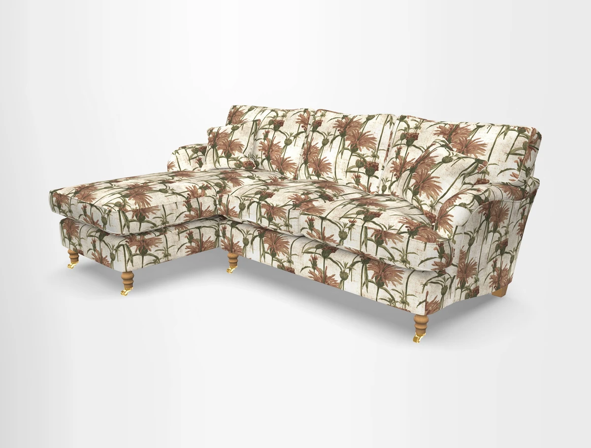 Alwinton chaise LHF in Floral Linen Lela Mystery