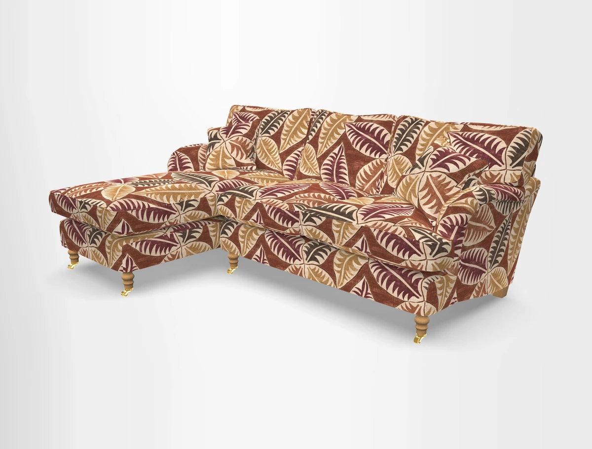 Alwinton chaise LHF in Floral Linen Lela Mystery