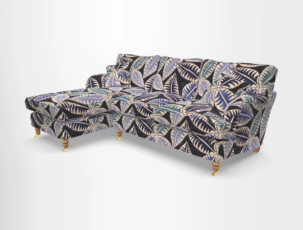 Alwinton chaise LHF in Floral Linen Lela Mystery