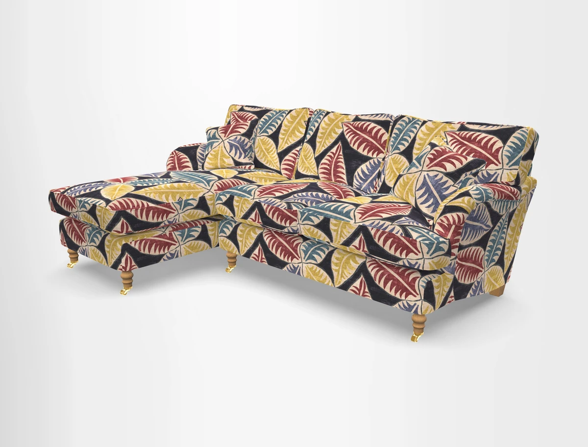 Alwinton chaise LHF in Floral Linen Lela Mystery