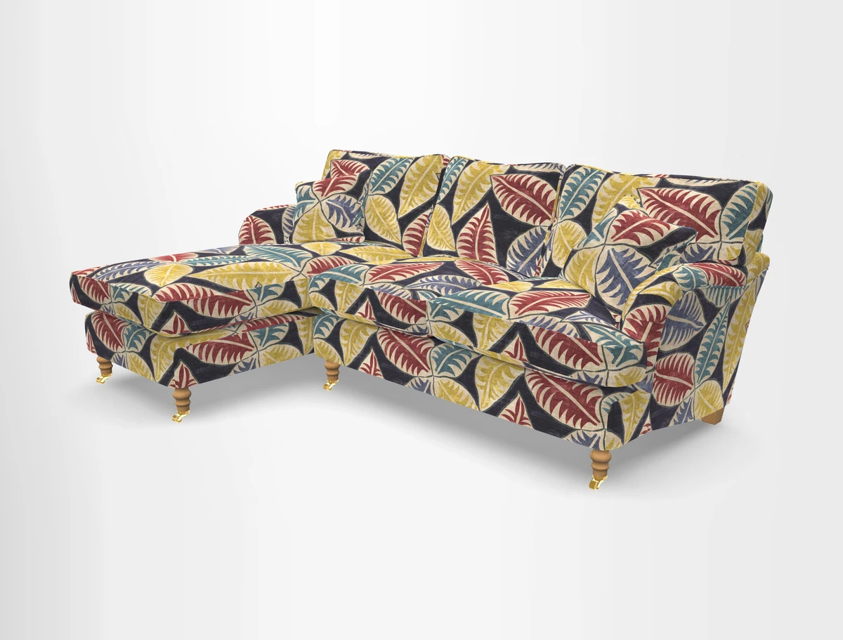 Alwinton chaise LHF in Floral Linen Lela Mystery