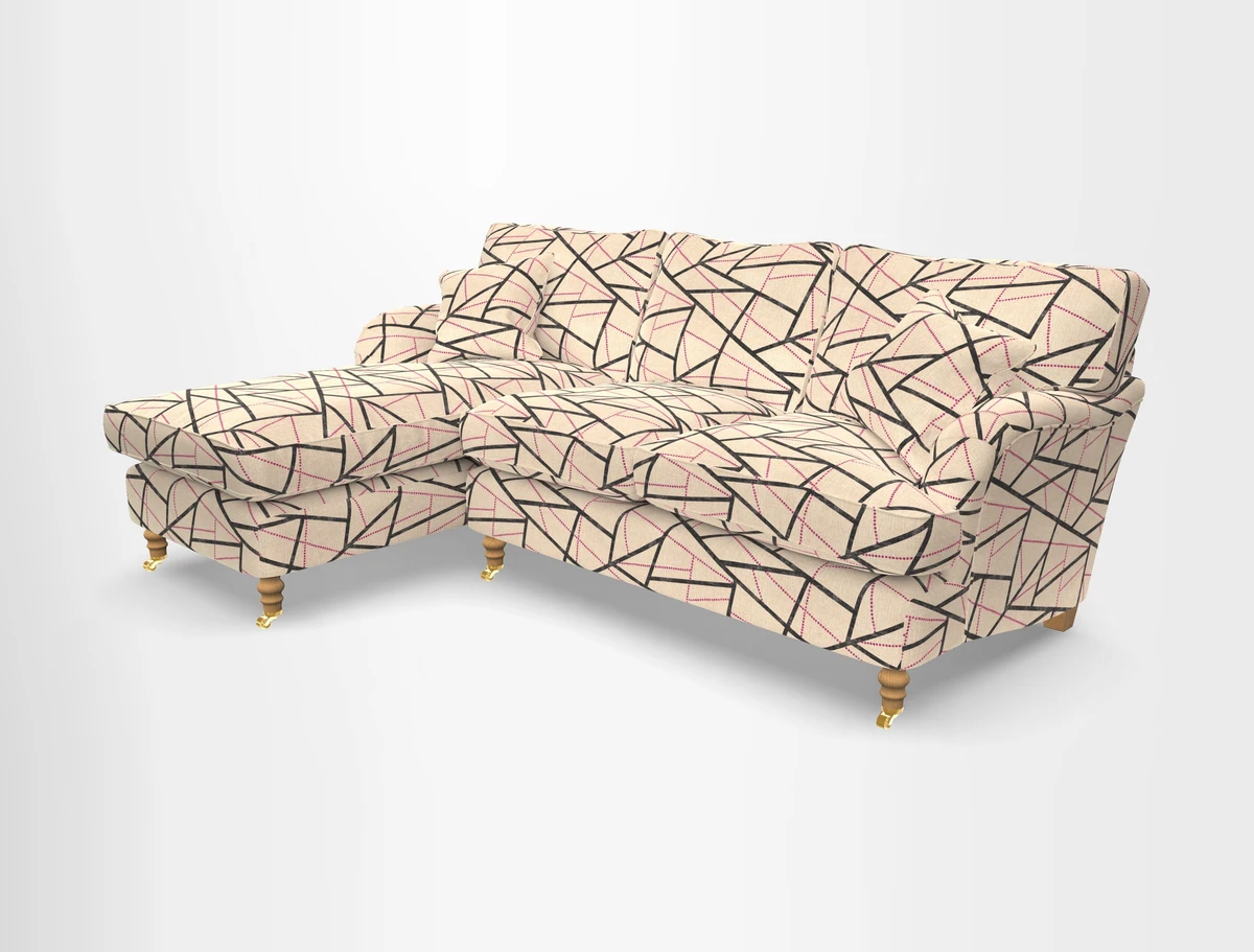 Alwinton chaise LHF in Floral Linen Lela Mystery