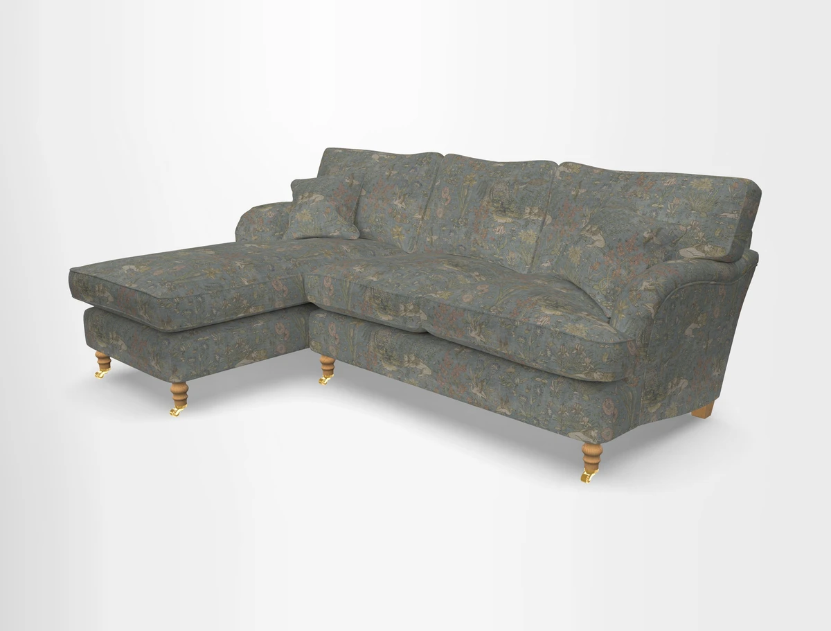 Alwinton chaise LHF in Floral Linen Lela Mystery