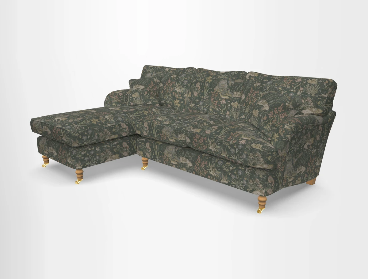 Alwinton chaise LHF in Floral Linen Lela Mystery