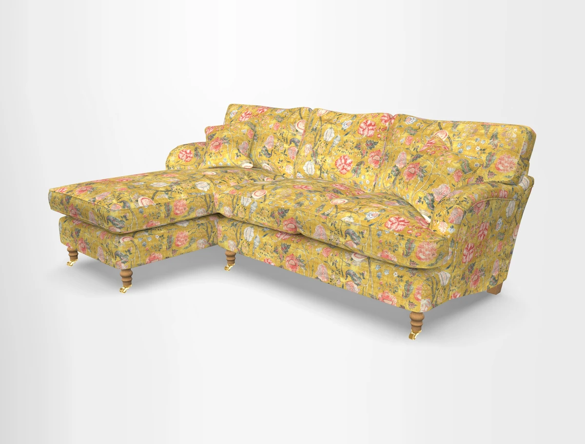 Alwinton chaise LHF in Floral Linen Lela Mystery