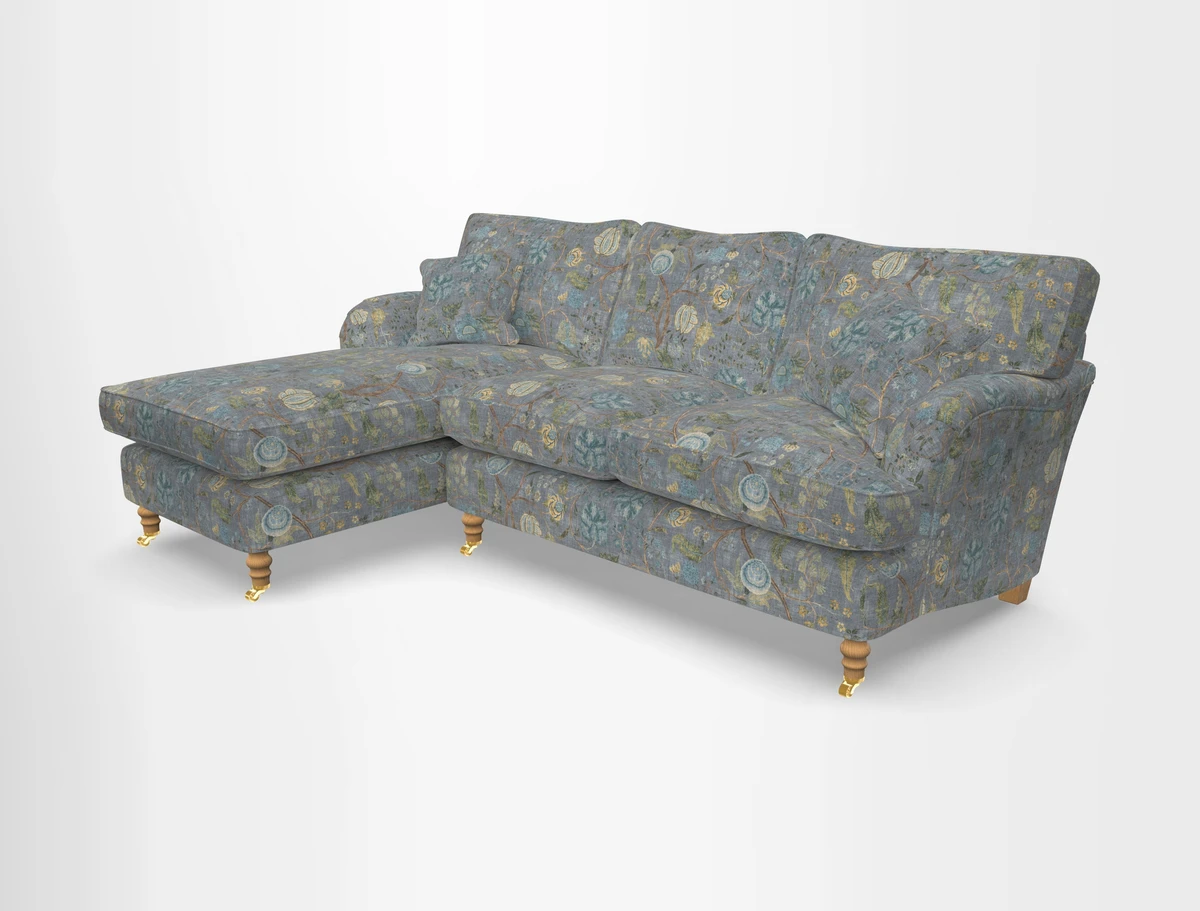 Alwinton chaise LHF in Floral Linen Lela Mystery