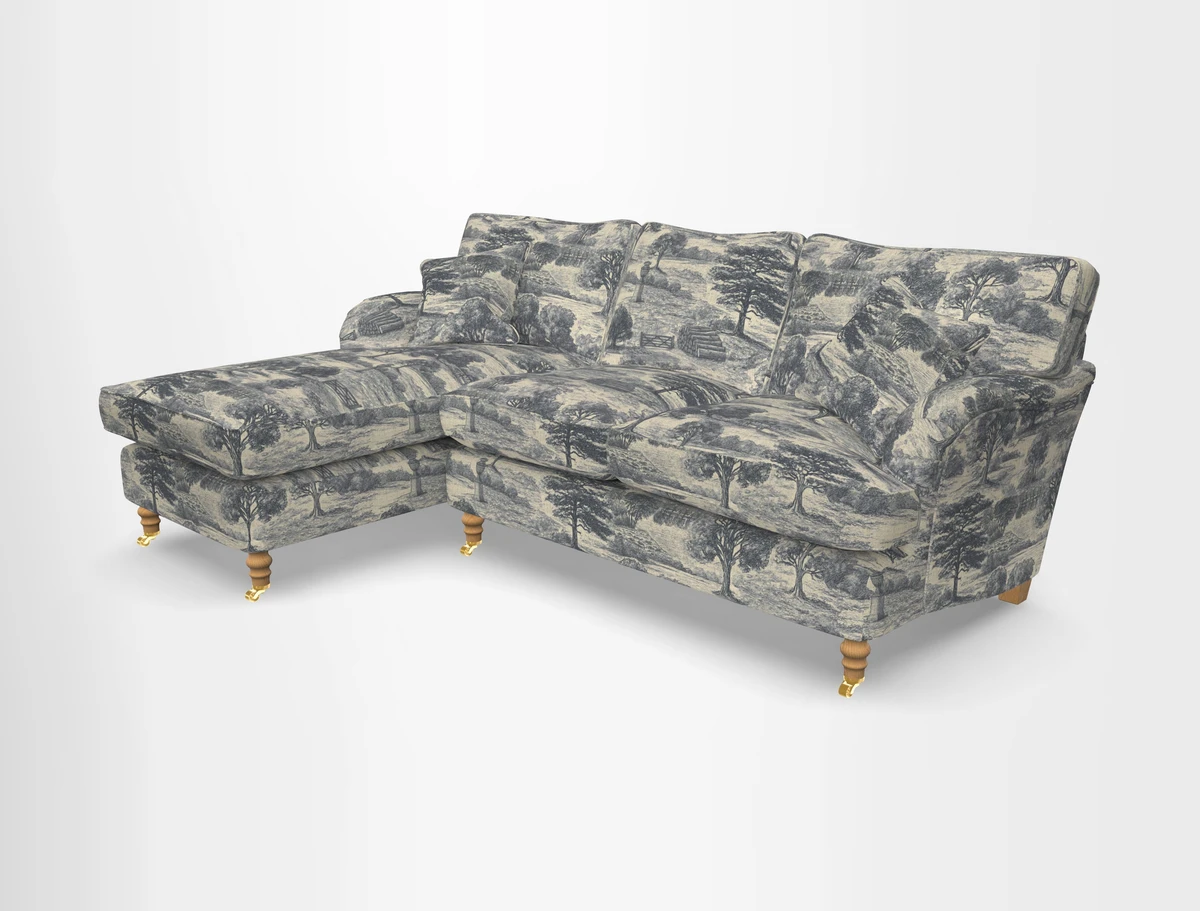 Alwinton chaise LHF in Floral Linen Lela Mystery