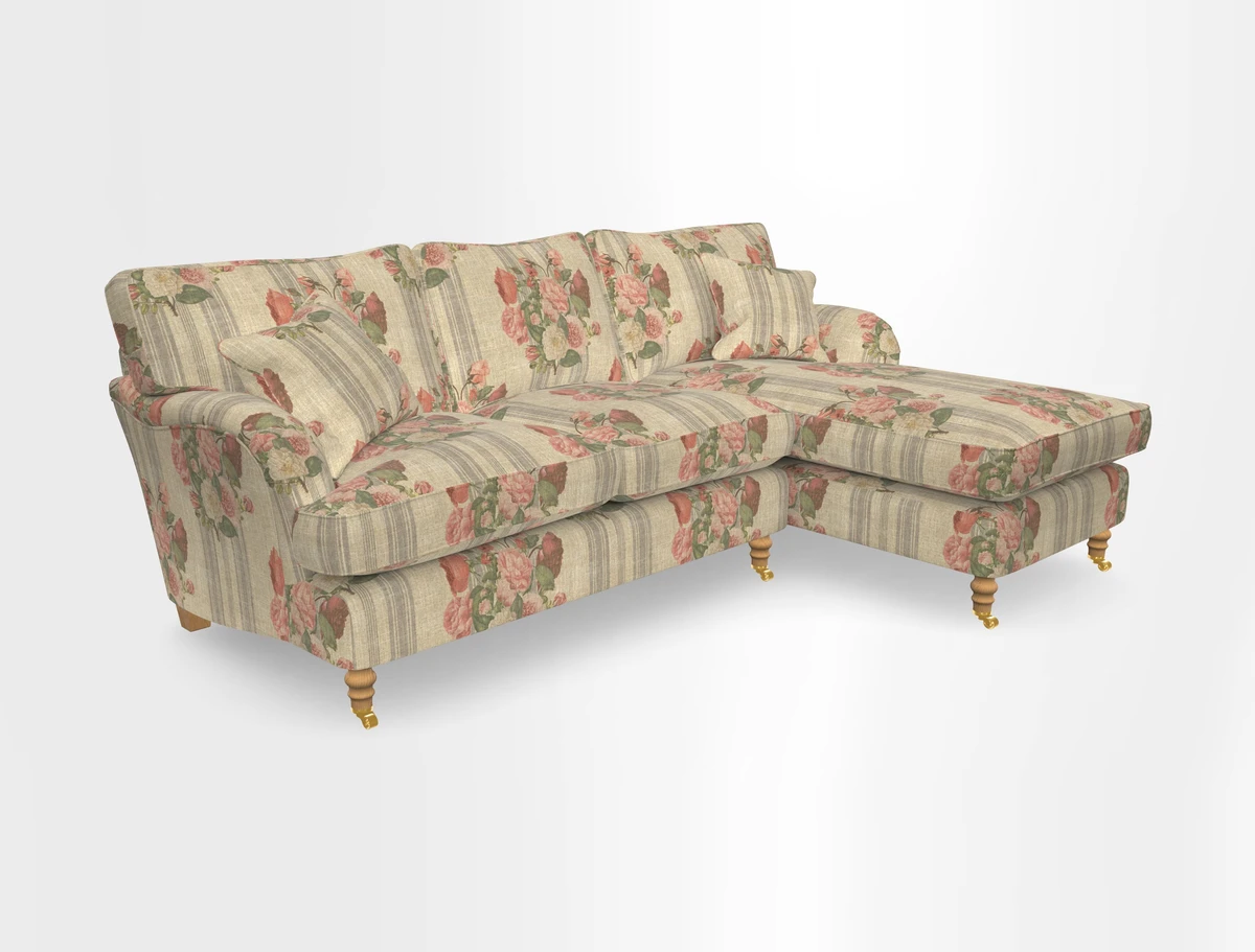 Alwinton chaise RHF in Floral Linen Lela Mystery