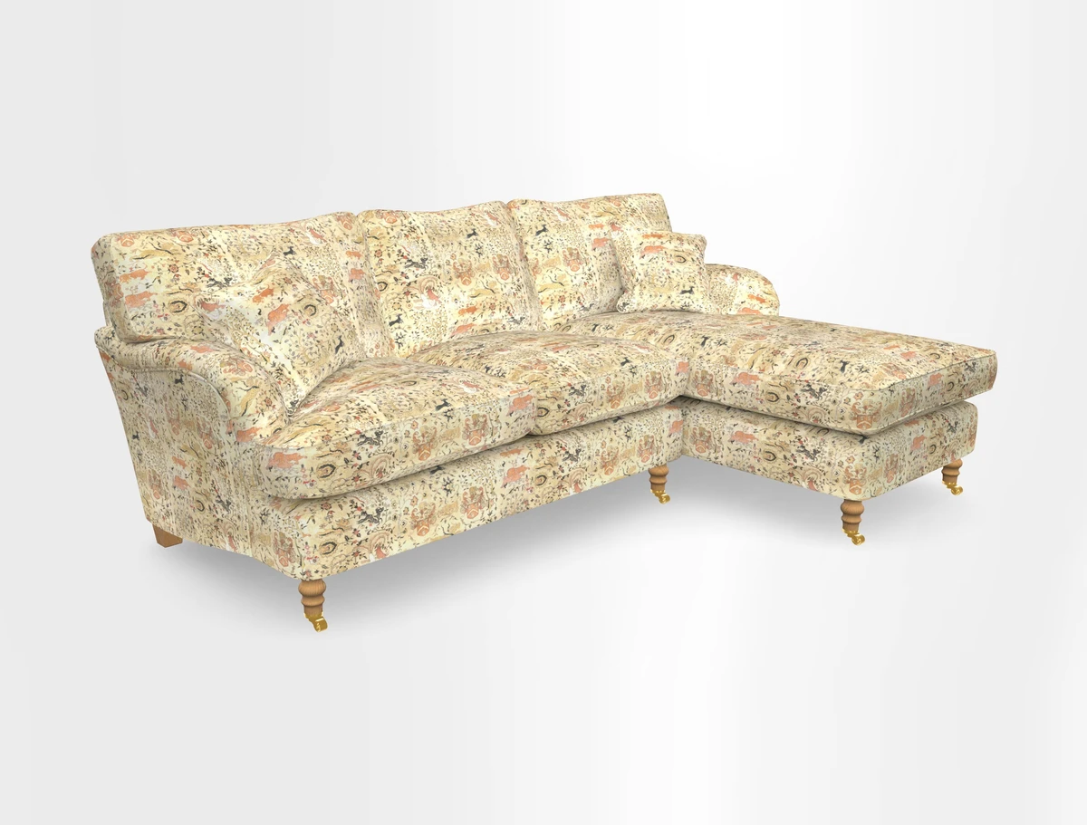 Alwinton chaise RHF in Floral Linen Lela Mystery