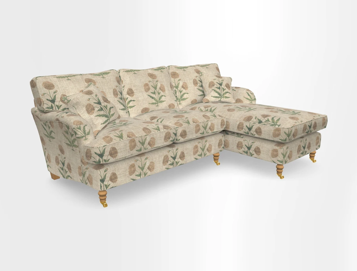 Alwinton chaise RHF in Floral Linen Lela Mystery
