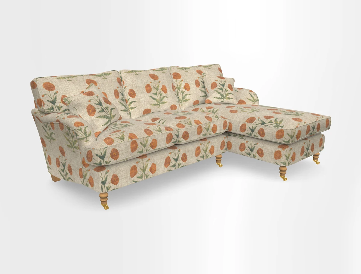 Alwinton chaise RHF in Floral Linen Lela Mystery