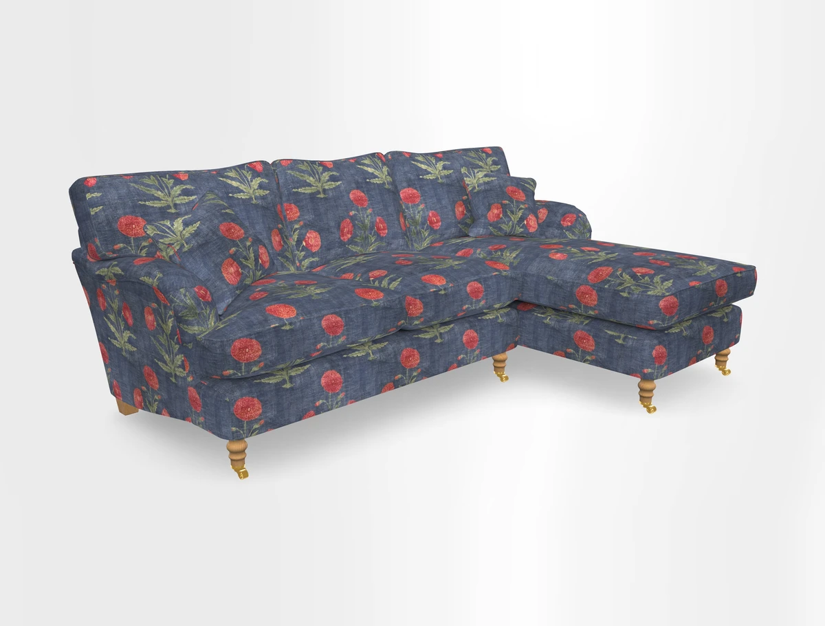 Alwinton chaise RHF in Floral Linen Lela Mystery