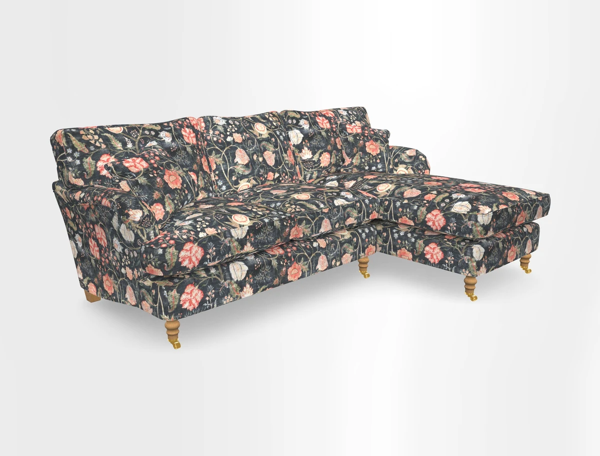 Alwinton chaise RHF in Floral Linen Lela Mystery