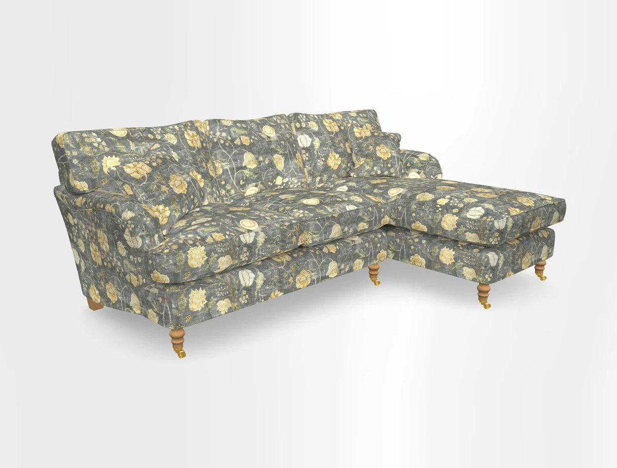 Alwinton chaise RHF in Floral Linen Lela Mystery