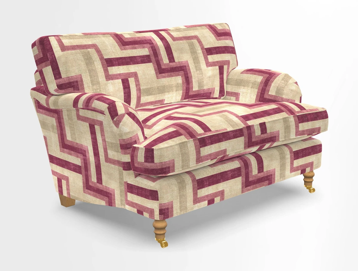 Alwinton snuggler in Lumino Velvet Wine