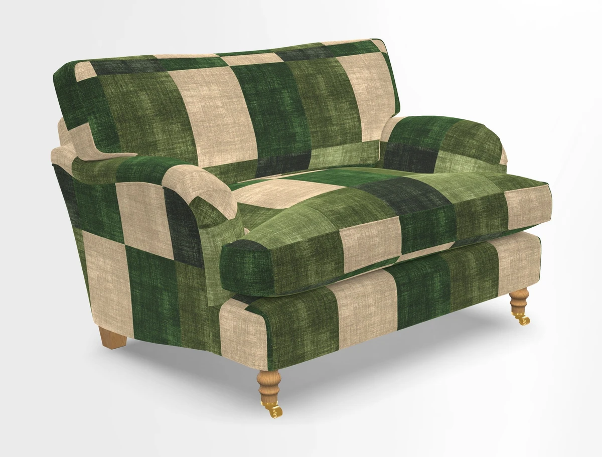 Alwinton snuggler in Lumino Velvet Wine
