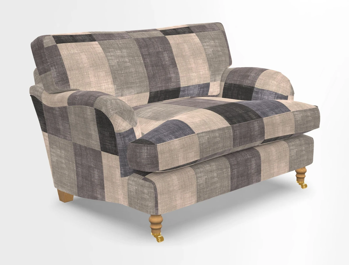 Alwinton snuggler in Lumino Velvet Wine