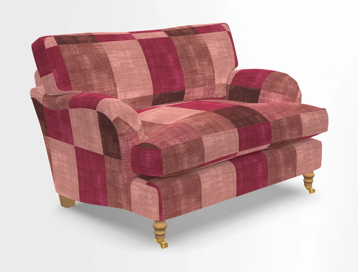 Alwinton snuggler in Lumino Velvet Wine
