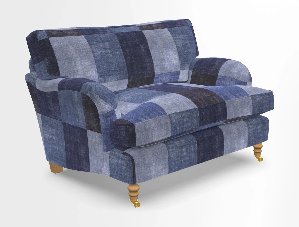 Alwinton snuggler in Lumino Velvet Wine