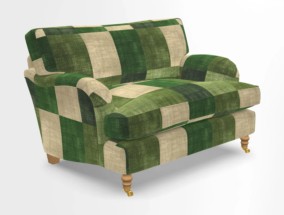 Alwinton snuggler in Lumino Velvet Wine