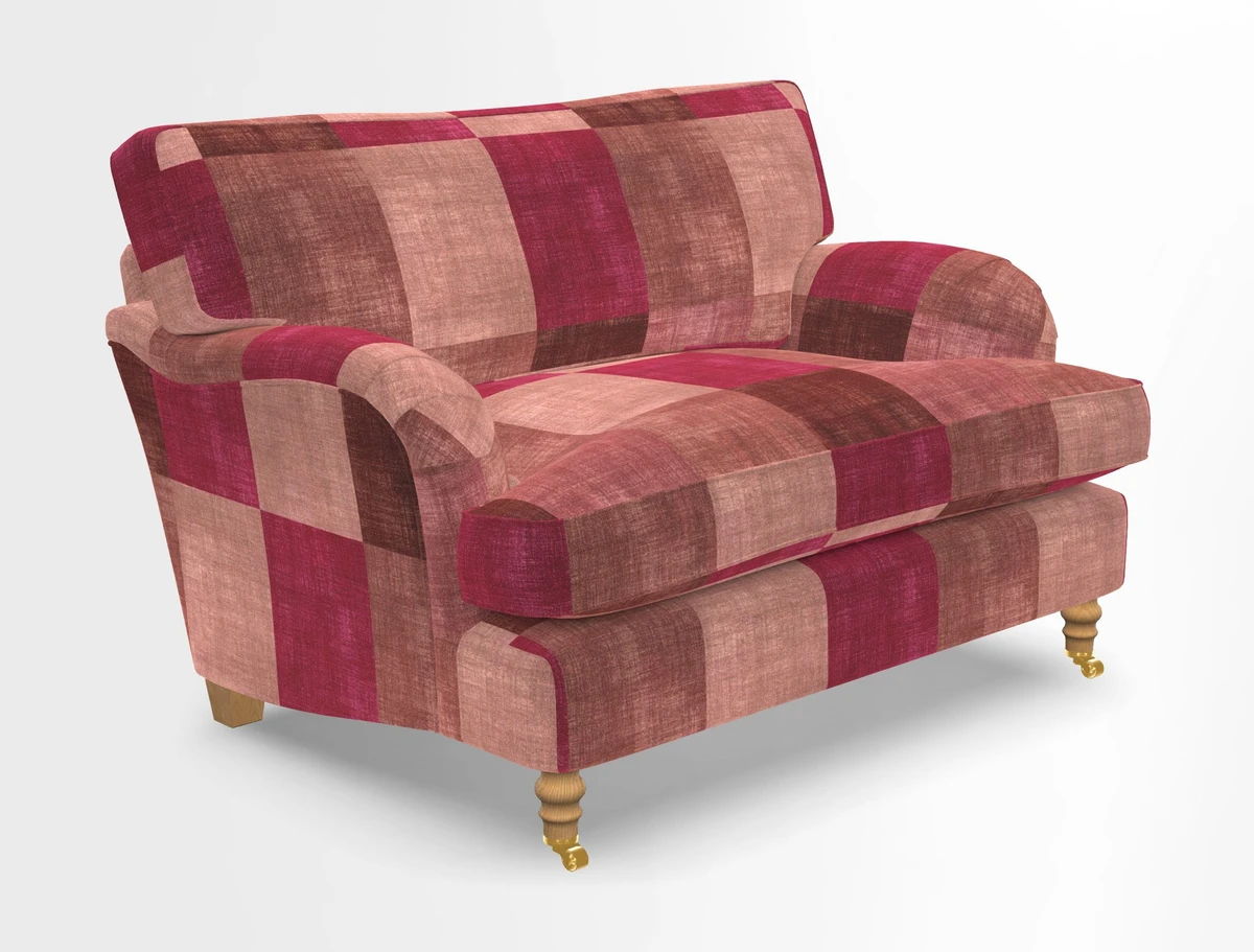 Alwinton snuggler in Lumino Velvet Wine