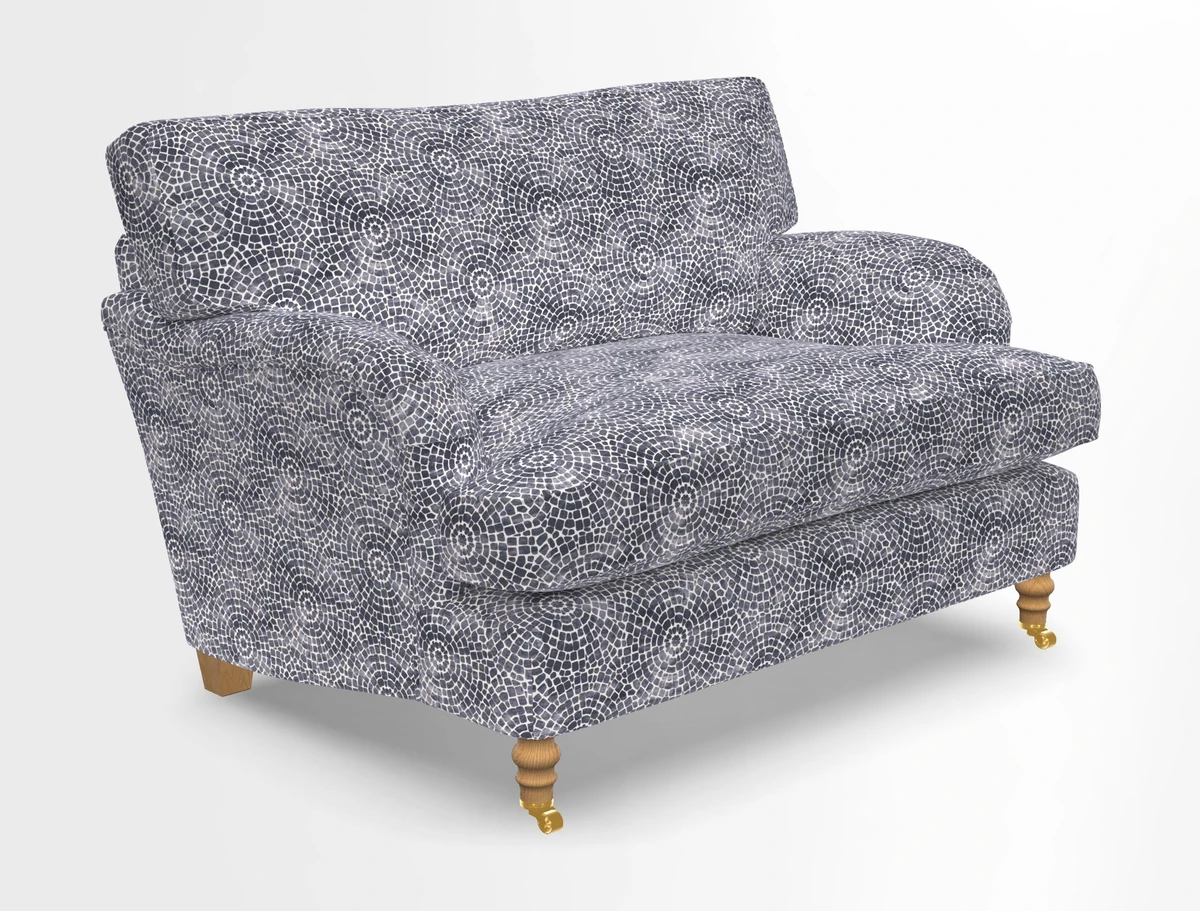 Alwinton snuggler in Lumino Velvet Wine