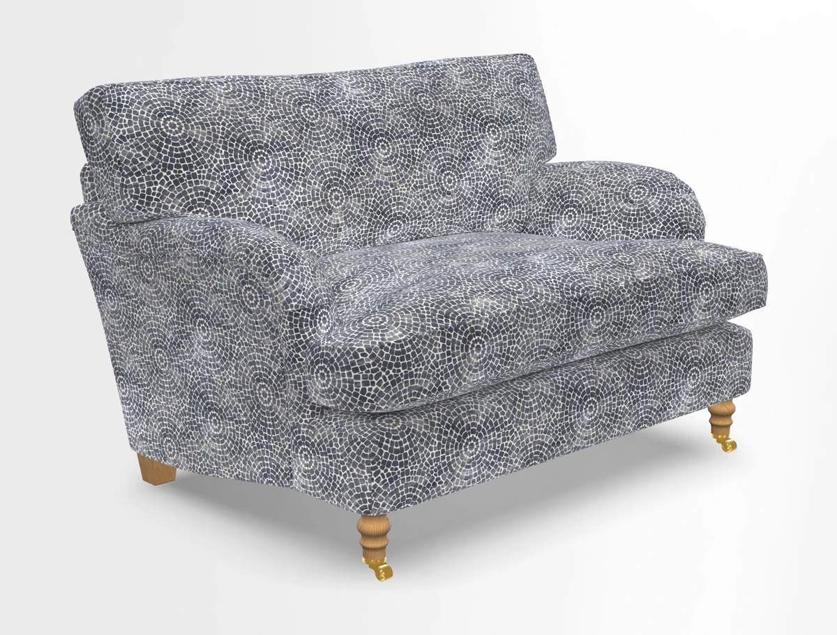 Alwinton snuggler in Lumino Velvet Wine