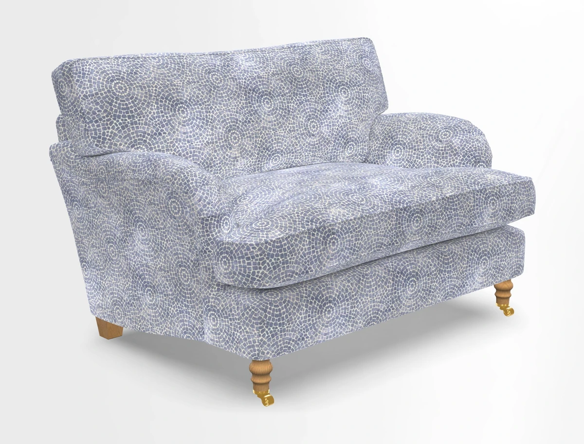 Alwinton snuggler in Lumino Velvet Wine