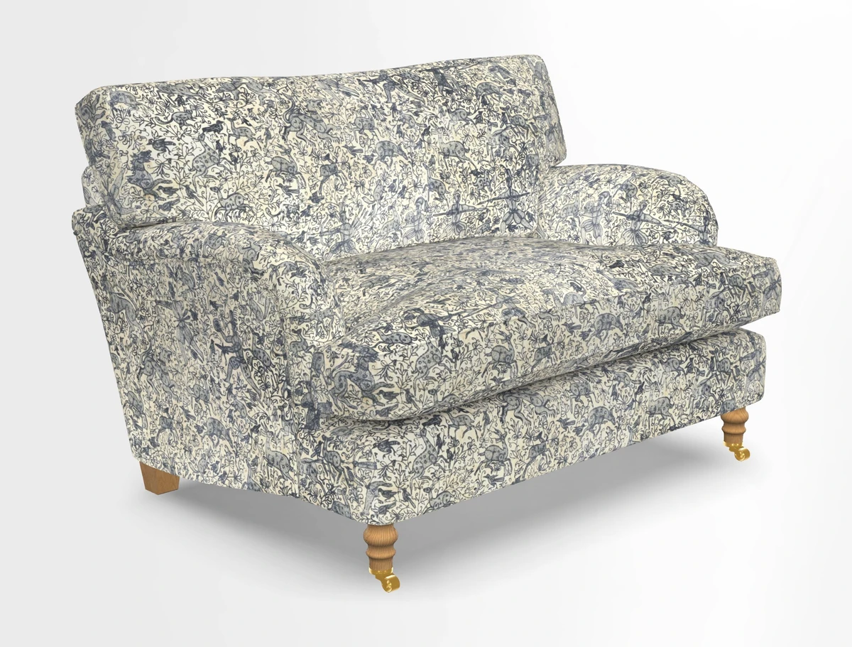 Alwinton snuggler in Lumino Velvet Wine
