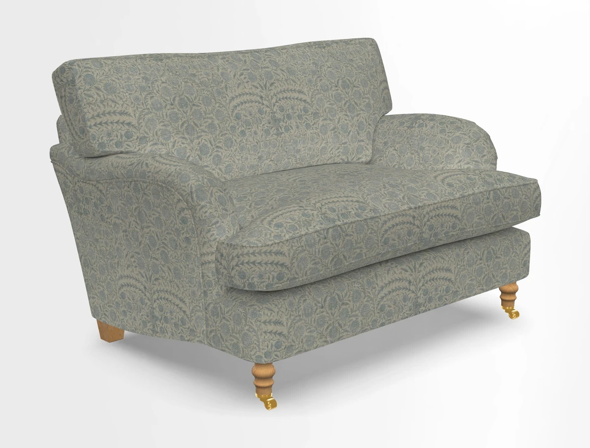 Alwinton snuggler in Lumino Velvet Wine