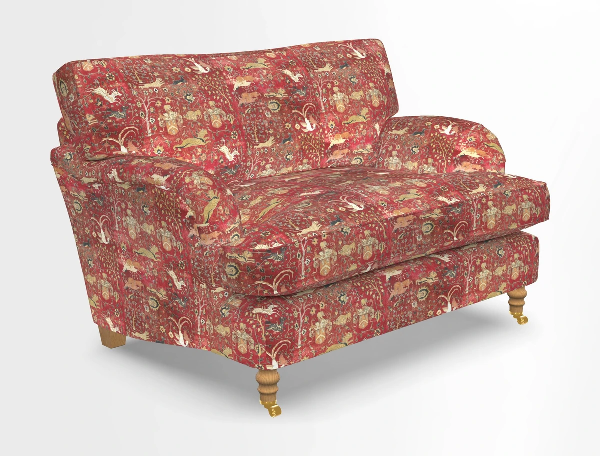 Alwinton snuggler in Lumino Velvet Wine