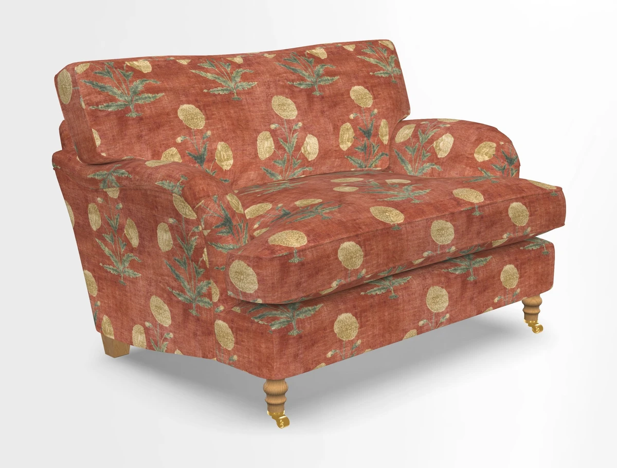 Alwinton snuggler in Lumino Velvet Wine
